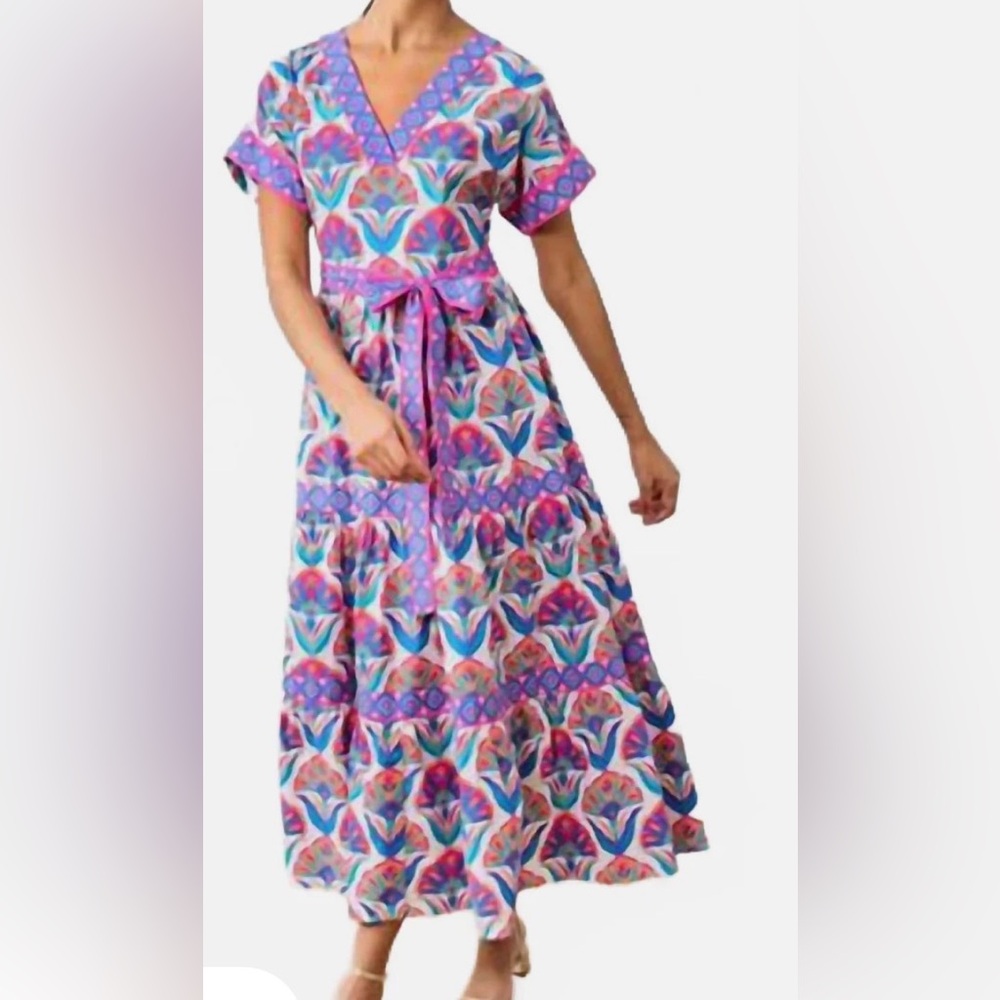 Printfresh Pink And Blue Patterned Maxi Dress - image 1
